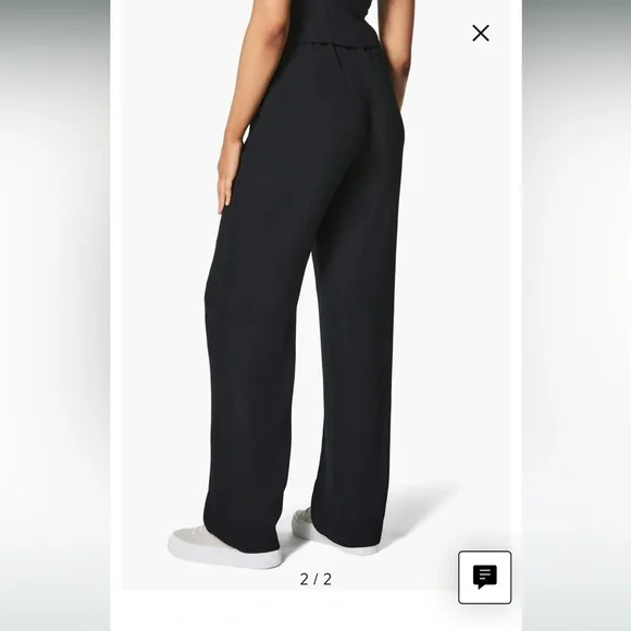 SPANX TALL Crepe straight leg black trouser pants - Picture 2 of 4